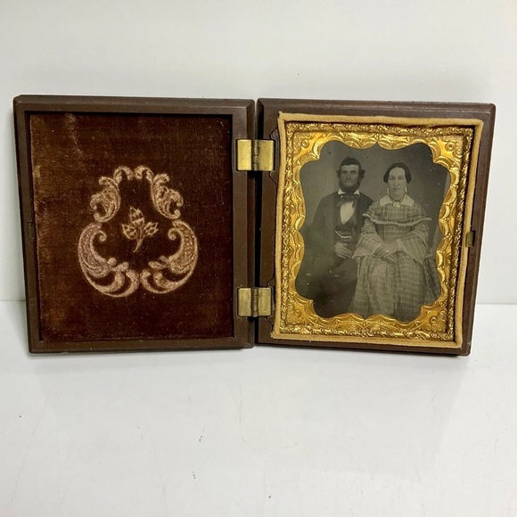 Antique Victorian Tintype Photo In Frame ~ 4